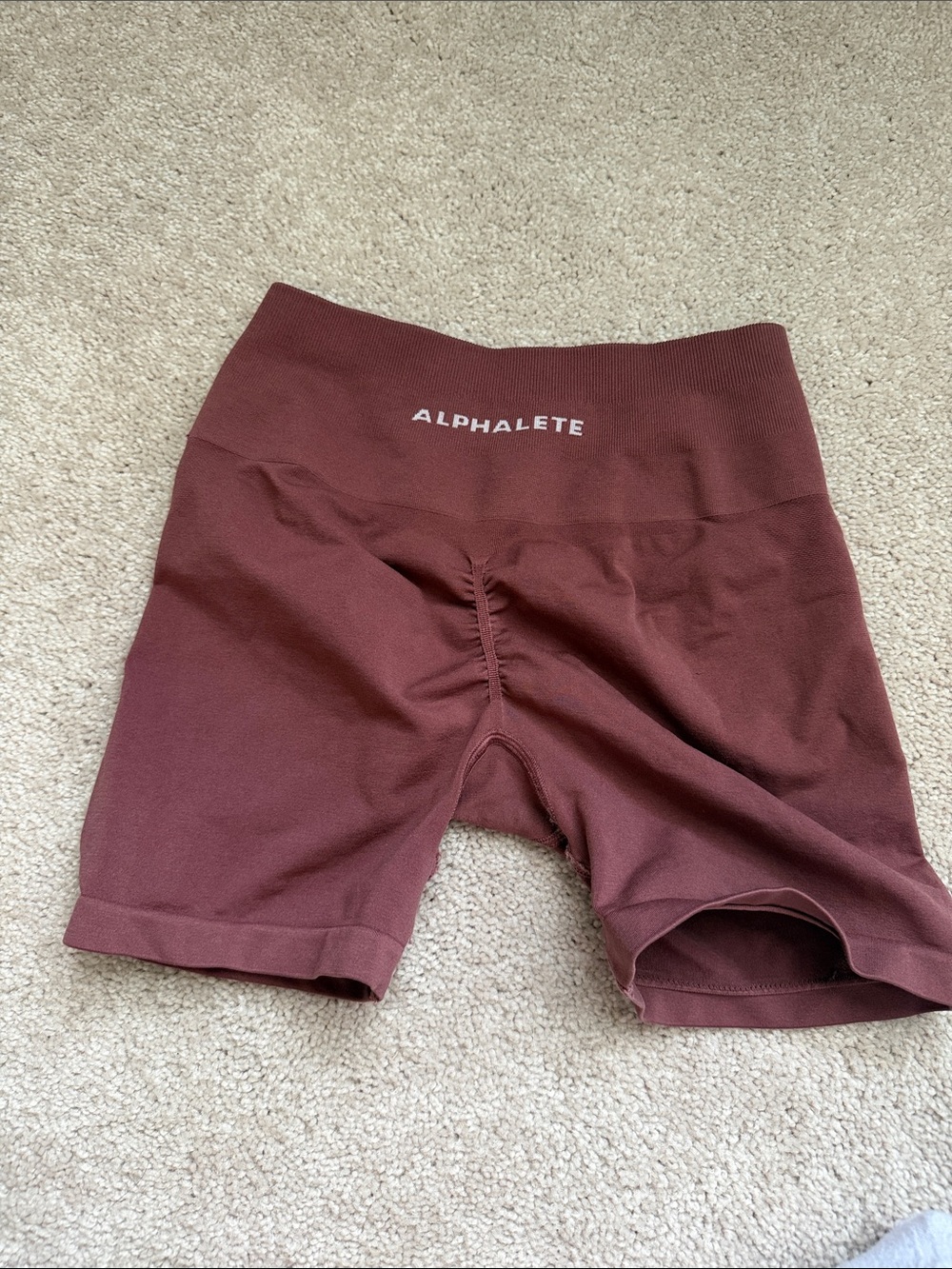 Alphalete Women's High-Rise Seamless Bike Shorts — Burgundy